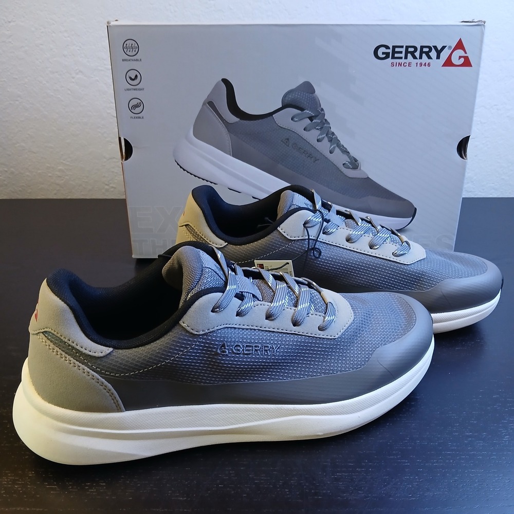 Gerry Creston Mens Gray Mesh Lightweight Walking Sneakers Shoes 10.5 1967240
